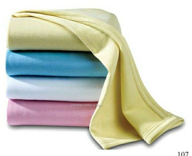 Wolfmark Soft Yellow Jersey Fleece Crib Blanket