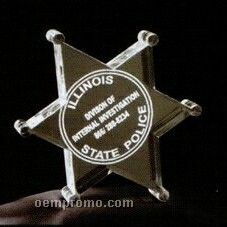 Acrylic Paperweight Up To 12 Square Inches / Police Star 2