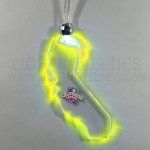 California Light Up Pendant Necklace W/ Red LED