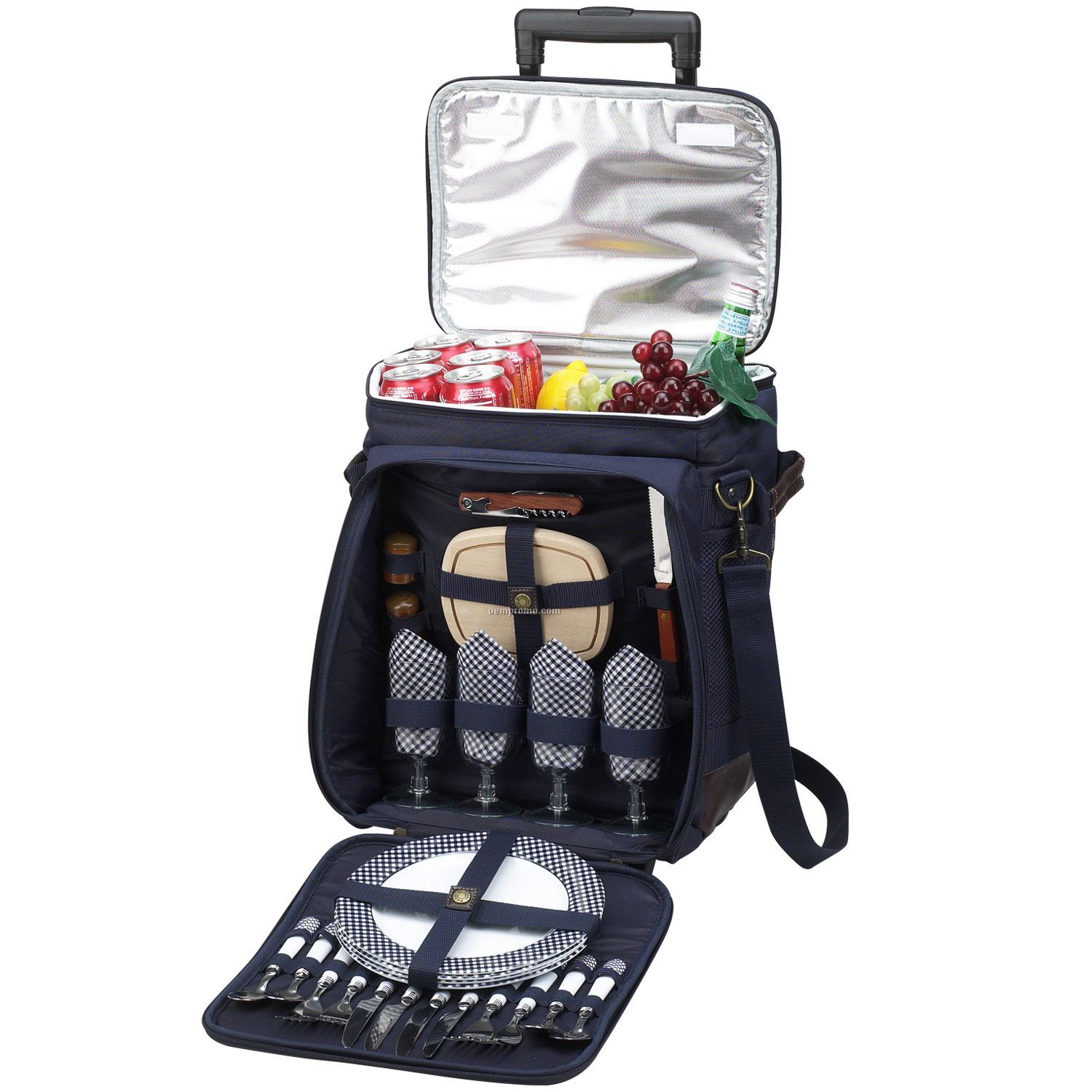Collapsible Picnic Cooler On Wheels For Four