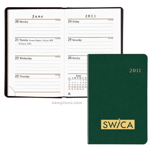 Compact Planner W/ Week & Month Format (Flexhide Cover)