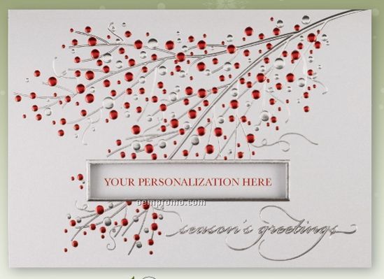 Full Of Cheer Personalized Die Cut Holiday Card
