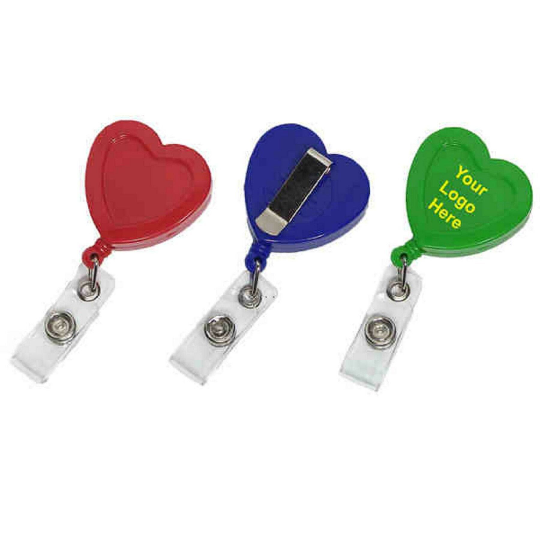 Heart Shape Retractable Badge Holder With Metal Clip (29")