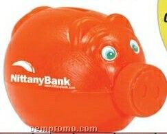 Red Piggy Bank W/ Screw-on Nose Cap (Imprinted)