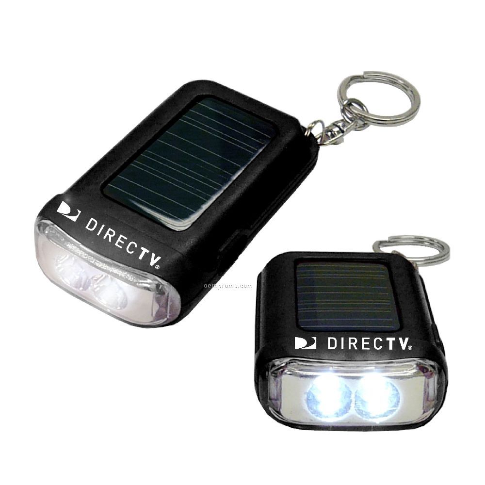 Solar Powered Flashlight Keychain