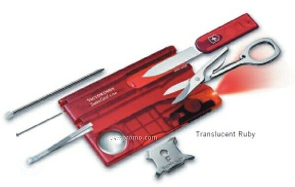 Swiss Army Knife Swisscard Lite Multi-tool - Translucent Sapphire Blue