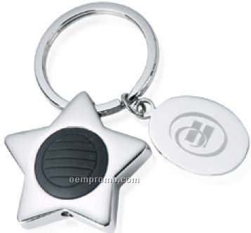 Chrome Plated Star Key Holder With LED Flashlight & Plate