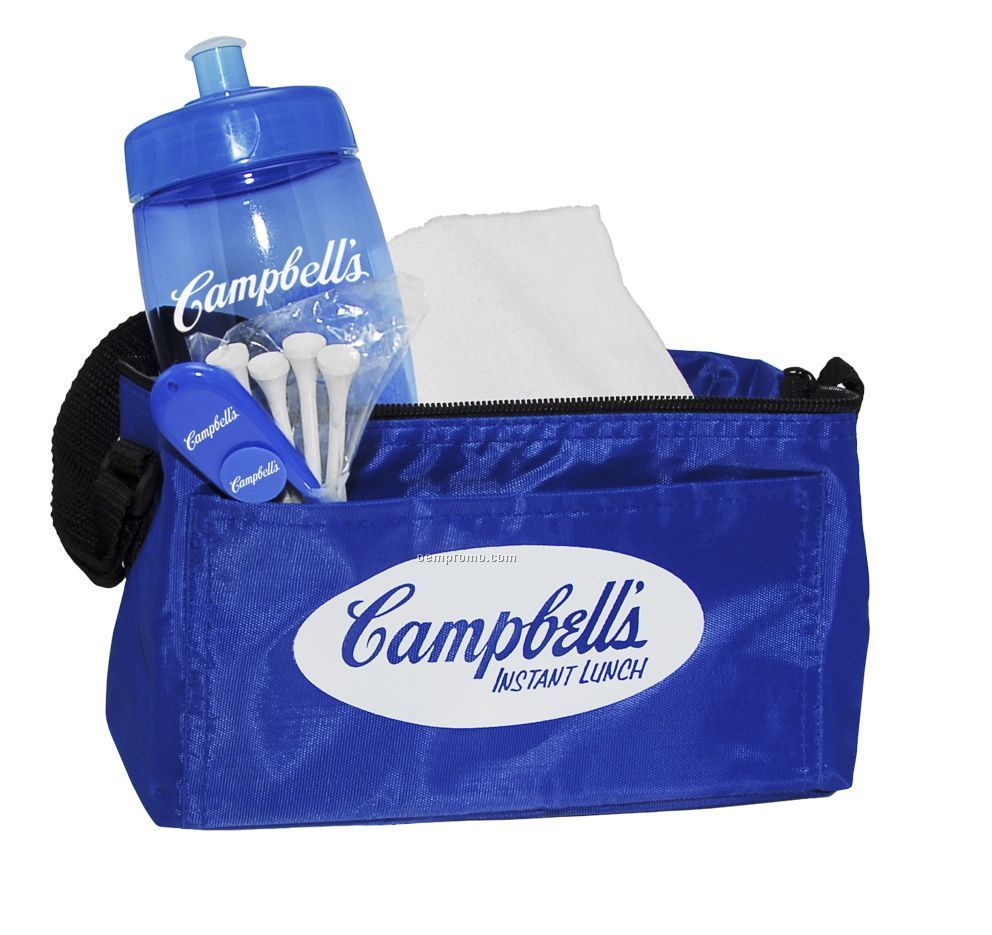 Contour Bottle Golf Gift Set W/ 24 Oz. Drink Bottle & 6 Pack Cooler Bag