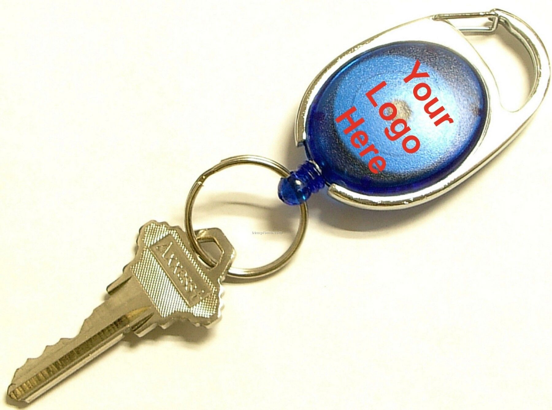 Oval Retractable Key Ring With Carabiner Clip (29")