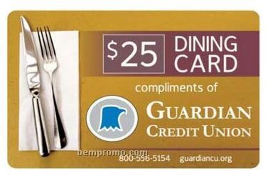 The Dining Card - $100 Gift Card Or Key Tag