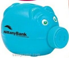 Blue Piggy Bank W/Screw-on Nose Cap (Printed)