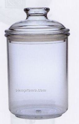 Clear Acrylic Plain Round Candy Jar W/ Knobbed Lid