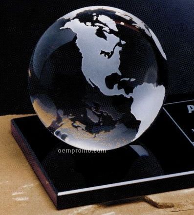 Global Gallery Crystal Continental Globe Award On Glass Base 4"