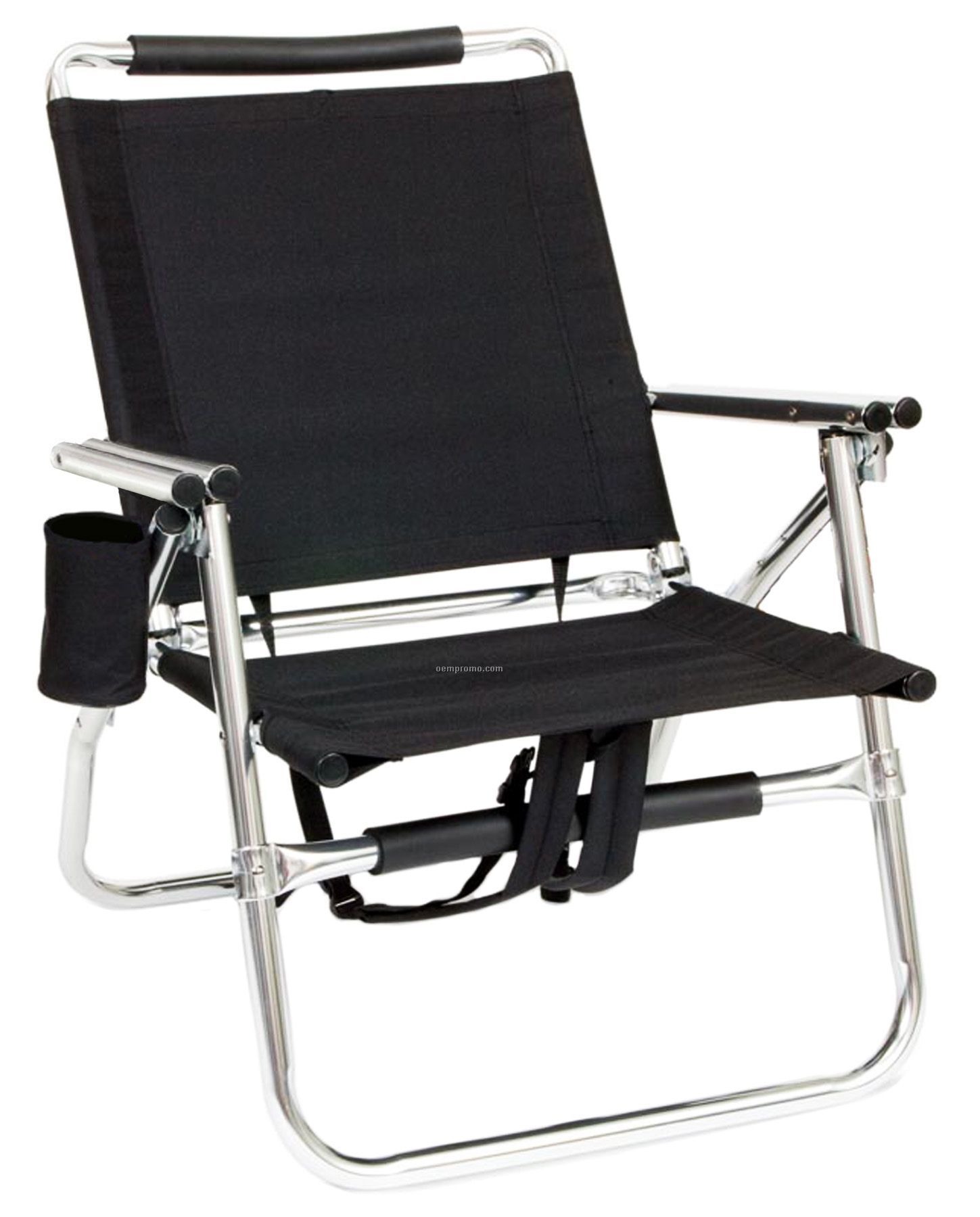 Imported Folding Wide Backpack Recliner With Bright Aluminum Frame