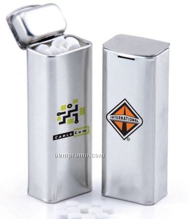 Tall Tin W/ Hinged Lid And Filled W/ Sugar Free Gum