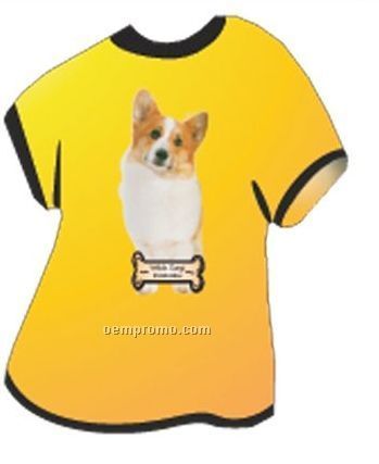 Welsh Corgi Dog T Shirt Acrylic Coaster W/ Felt Back