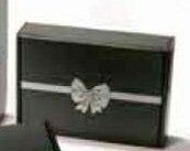 13"X3-1/2"X3-1/2" All In One Sophistication Black Boxes W/ Silver Bows