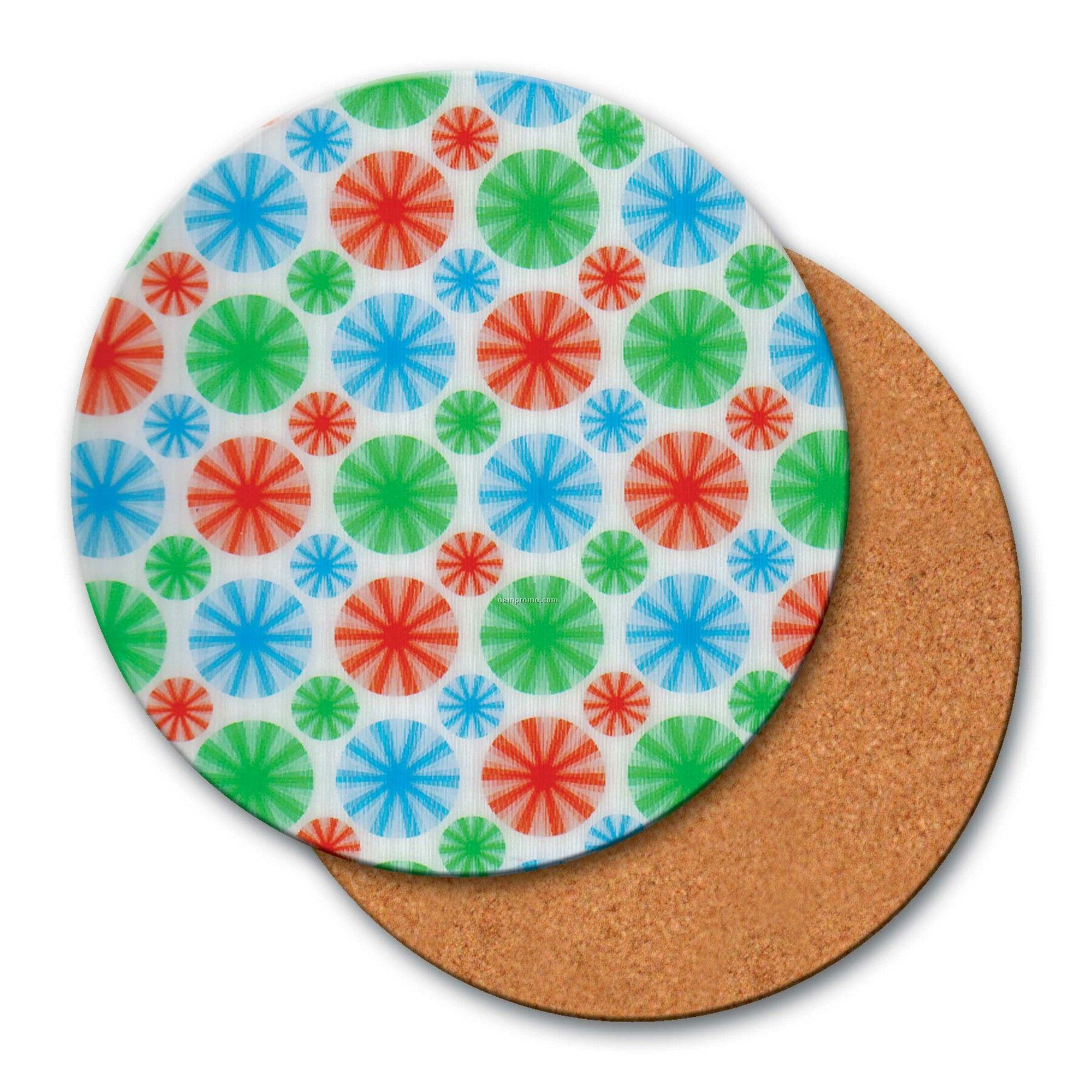 4" Round Coaster W/3d Lenticular Animated Spinning Wheels (Blanks)