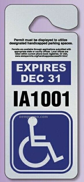Giant Hang Tag Parking Permit (.035" Glitter)