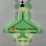 Plane Light Up Pendant Necklace W/ Green LED