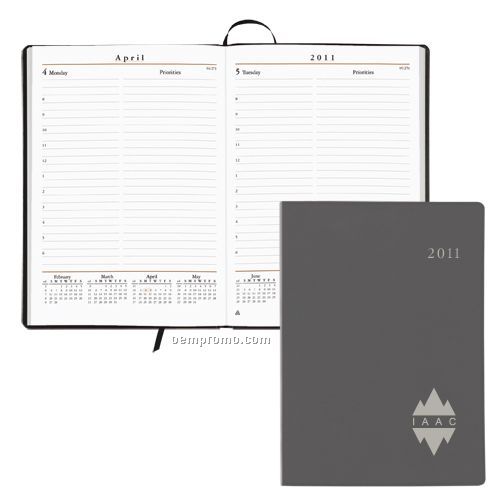 368 Page Daily Desk Planner W/ Skivertex Cover