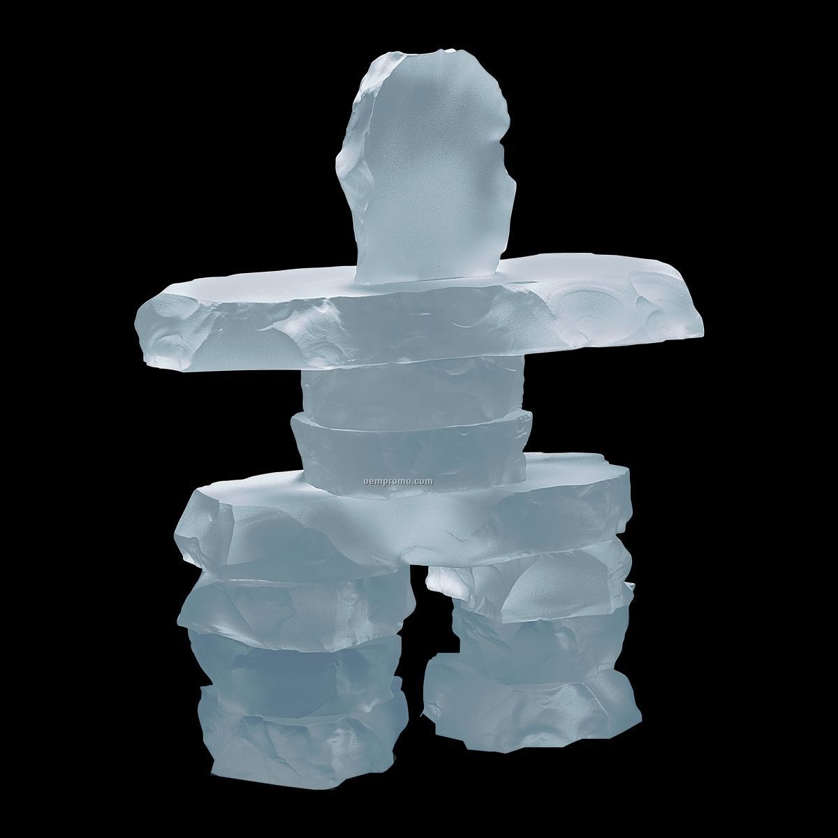 7 1/2" Frosted Inukshuk Sculpture