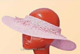 Ladies Open Crown Wide Brim Straw Hat