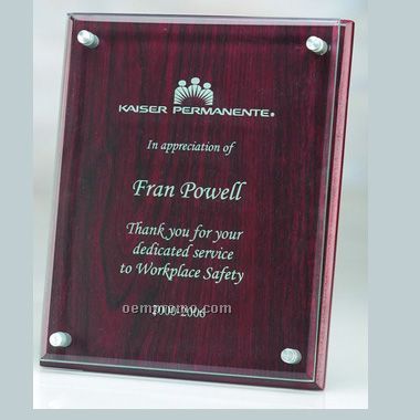 Rosewood Plaque W/ Glass (Screen Printed)