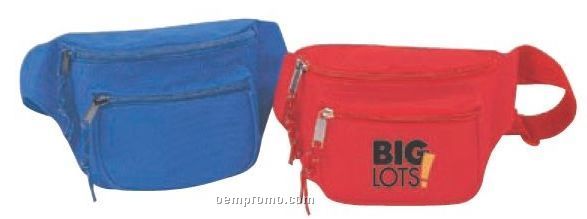 3 Zipper Fanny Pack With Adjustable Strap (8"X4"X3")