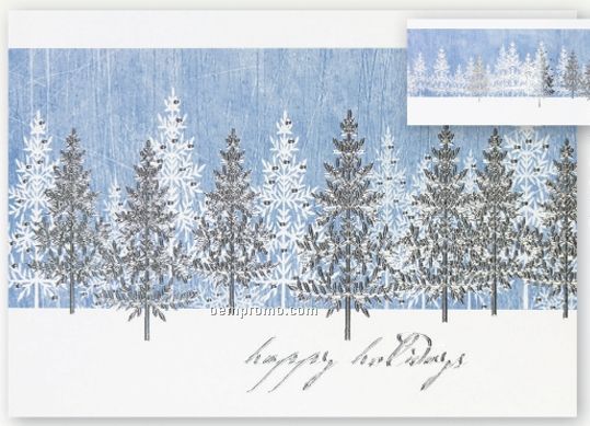 Frosty Forest Holiday Card W/ Lined Envelope