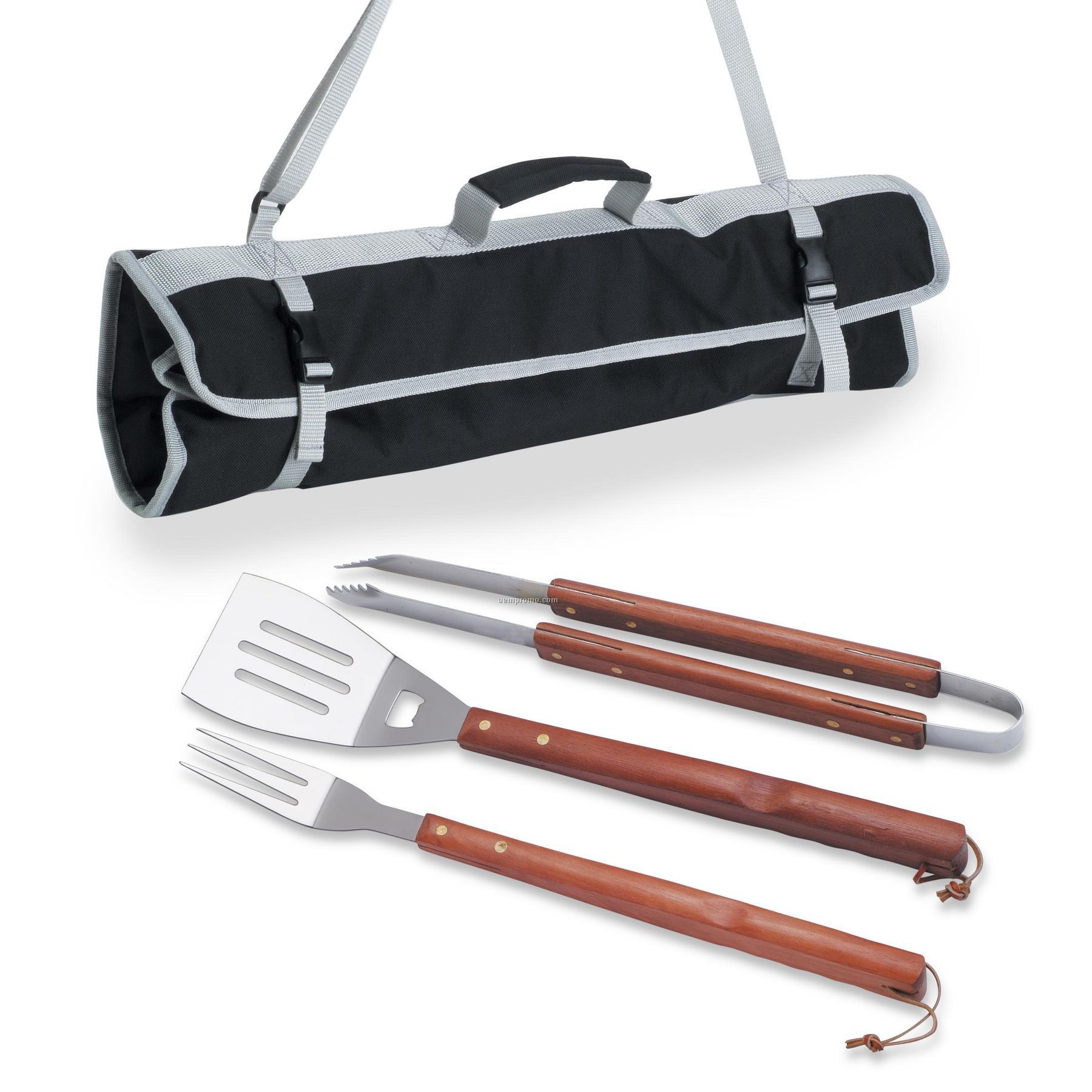 3 Piece Barbecue Tool Set W/ Folding Easy-carry Tote Bag