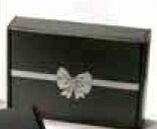 8"X8"X3" All In One Sophistication Black Boxes W/ Silver Bows
