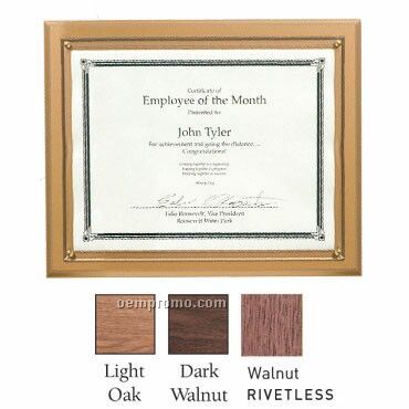 Blank Certificate Plaque In Wood Tones (8 1/2"X11")