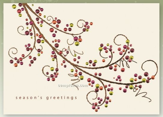 Cheery Tree Holiday Card W/ Lined Envelope