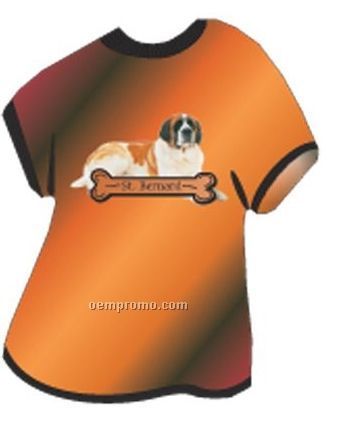 St. Bernard Dog T Shirt Acrylic Coaster W/ Felt Back
