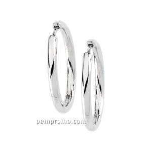 38-1/2mm Ladies' Sterling Silver Hinged Earring