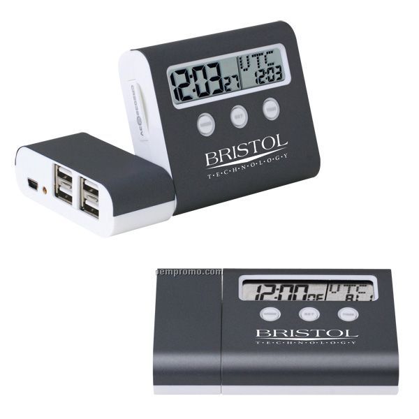 4 Port USB Hub / World Time Clock