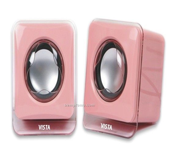 Accent Color USB Speakers With Clear Front Panel