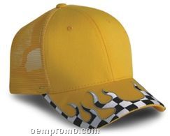 Checkered Brim Classic Mesh Trucker's Cap