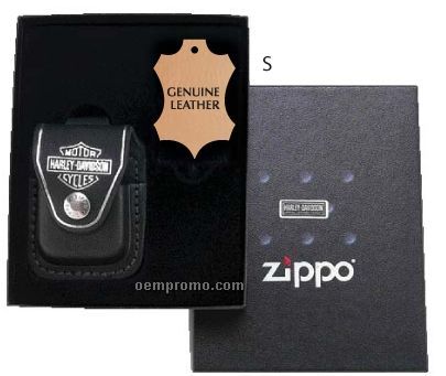 Zippo Harley-davidson Genuine Leather Lighter Pouch W/ Gift Box