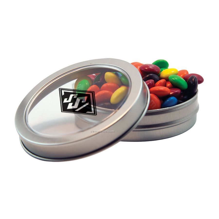 Short Round Tin With M&Ms