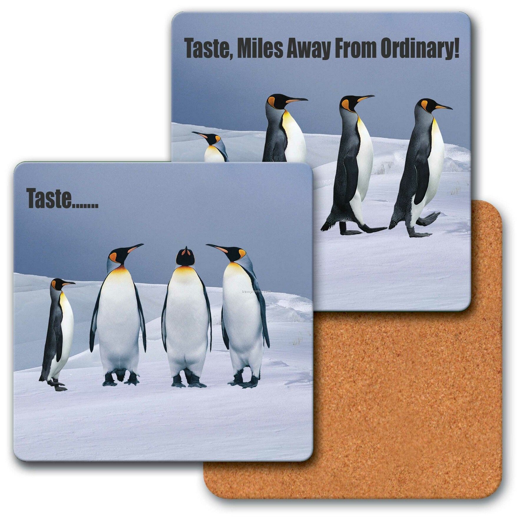 4" Square Coaster W/3d Lenticular Images Of Penguins (Blanks)