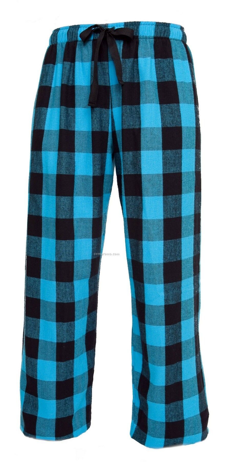 Adult Electric Blue Plaid Fashion Flannel Pant With Tie Cord