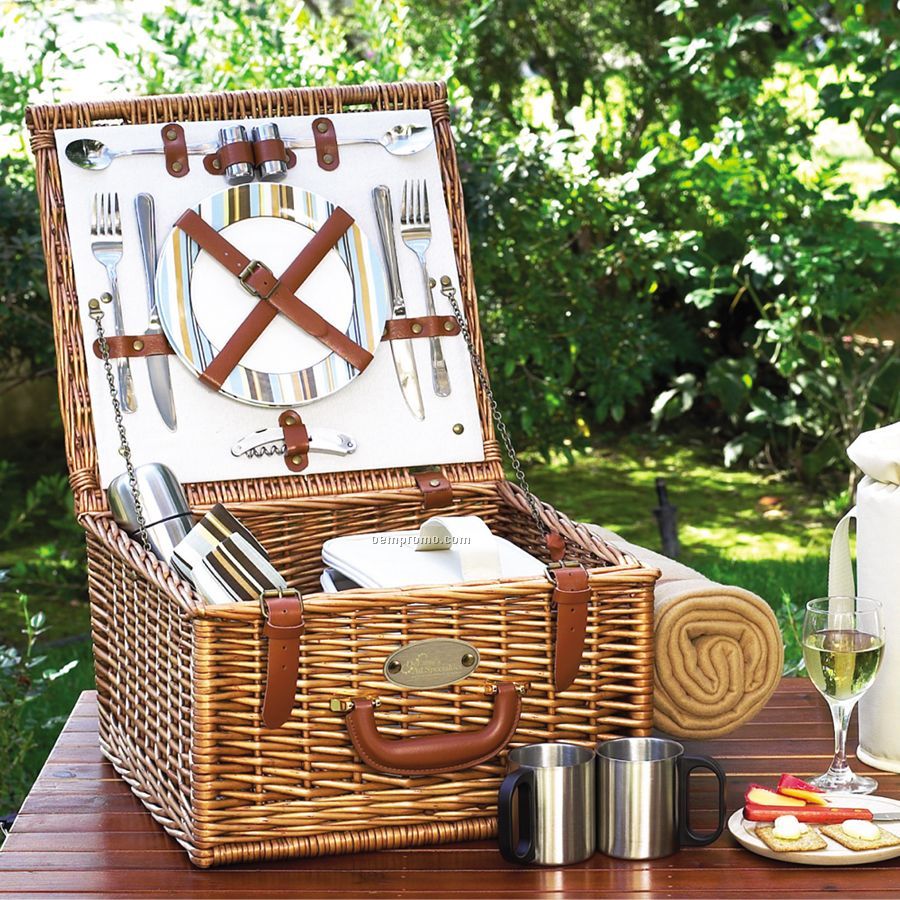 Cheshire Picnic Basket For Two With Coffee Set And Blanket