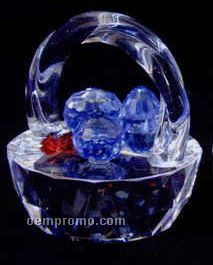 Optic Clear Flower In The Basket Figurine