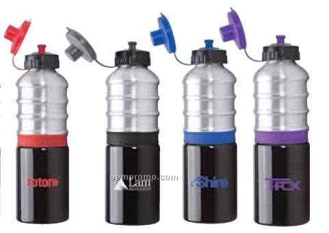25 Oz. Aluminum Bottle W/ Sipper Lid & Colored Rings