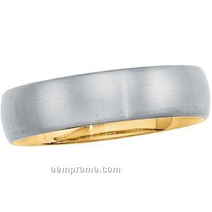 6mm Men's Titanium & 18ky Comfort Fit Wedding Band Ring (Size 11)