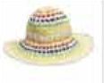 New Crochet Straw Hat W/Ribbon