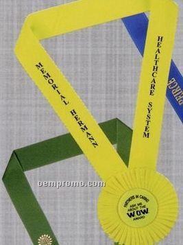 1 5/8"X30" Custom Satin Neck Ribbon With 4 1/2" Rosette Head