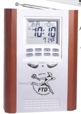 Executive FM Scan Radio Alarm Clock With Thermometer
